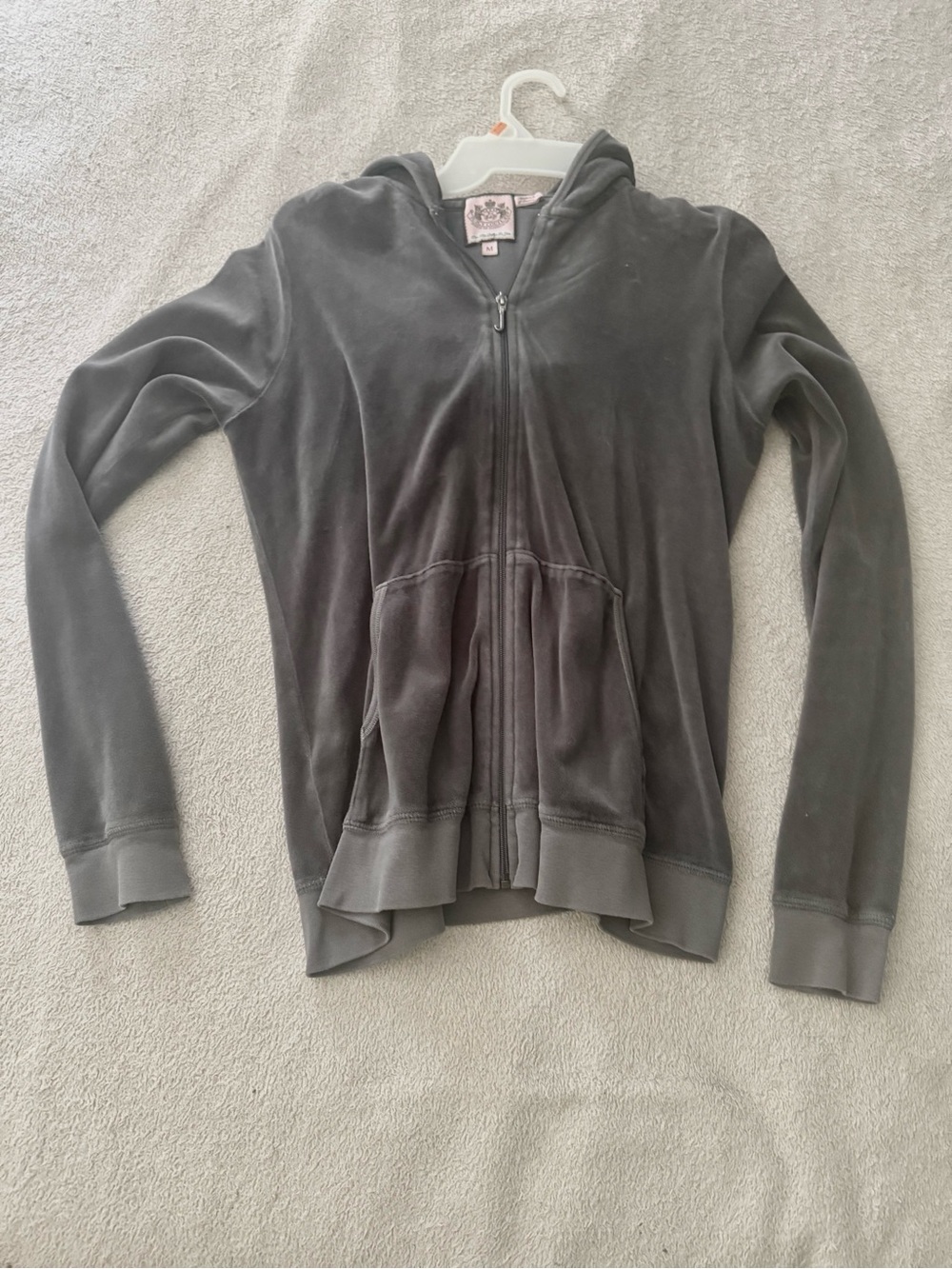 JUICY COUTURE VELOUR GREY ZIP UP